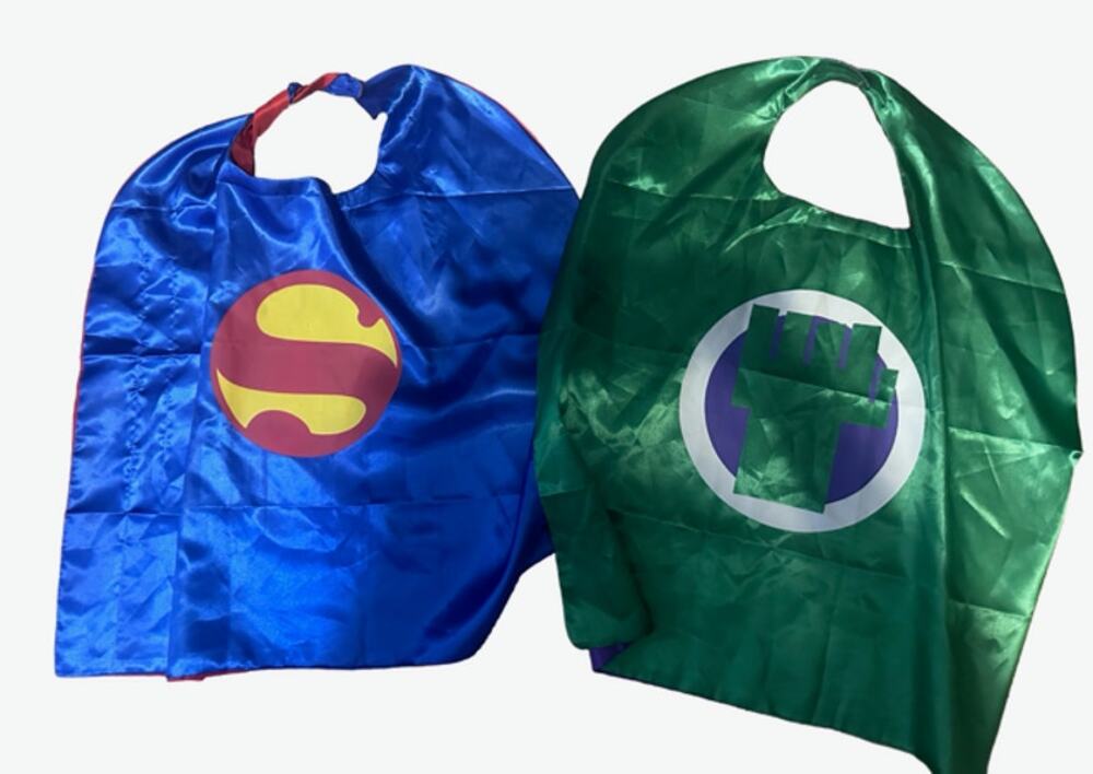 Superhero Cape Lot 2 Blue Green Dress Up Costume Pretend Play Capes